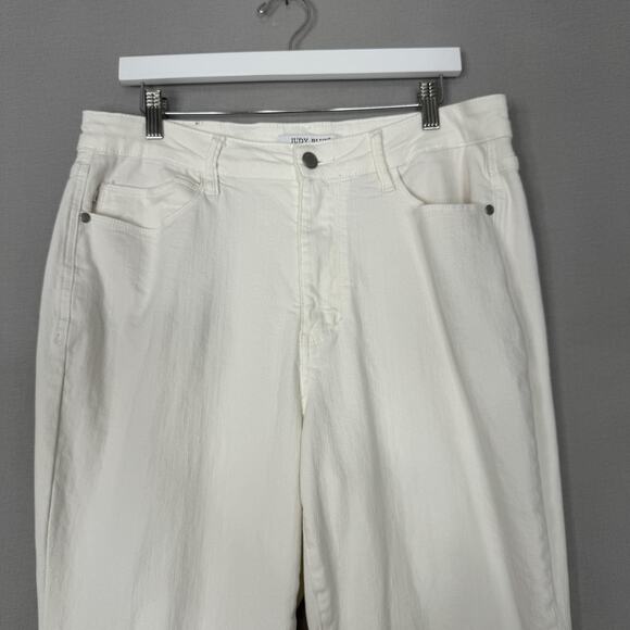 Judy Blue Slim Boot Jeans Womens 16W White High Rise Denim Retro Hippie Boho - Picture 2 of 14